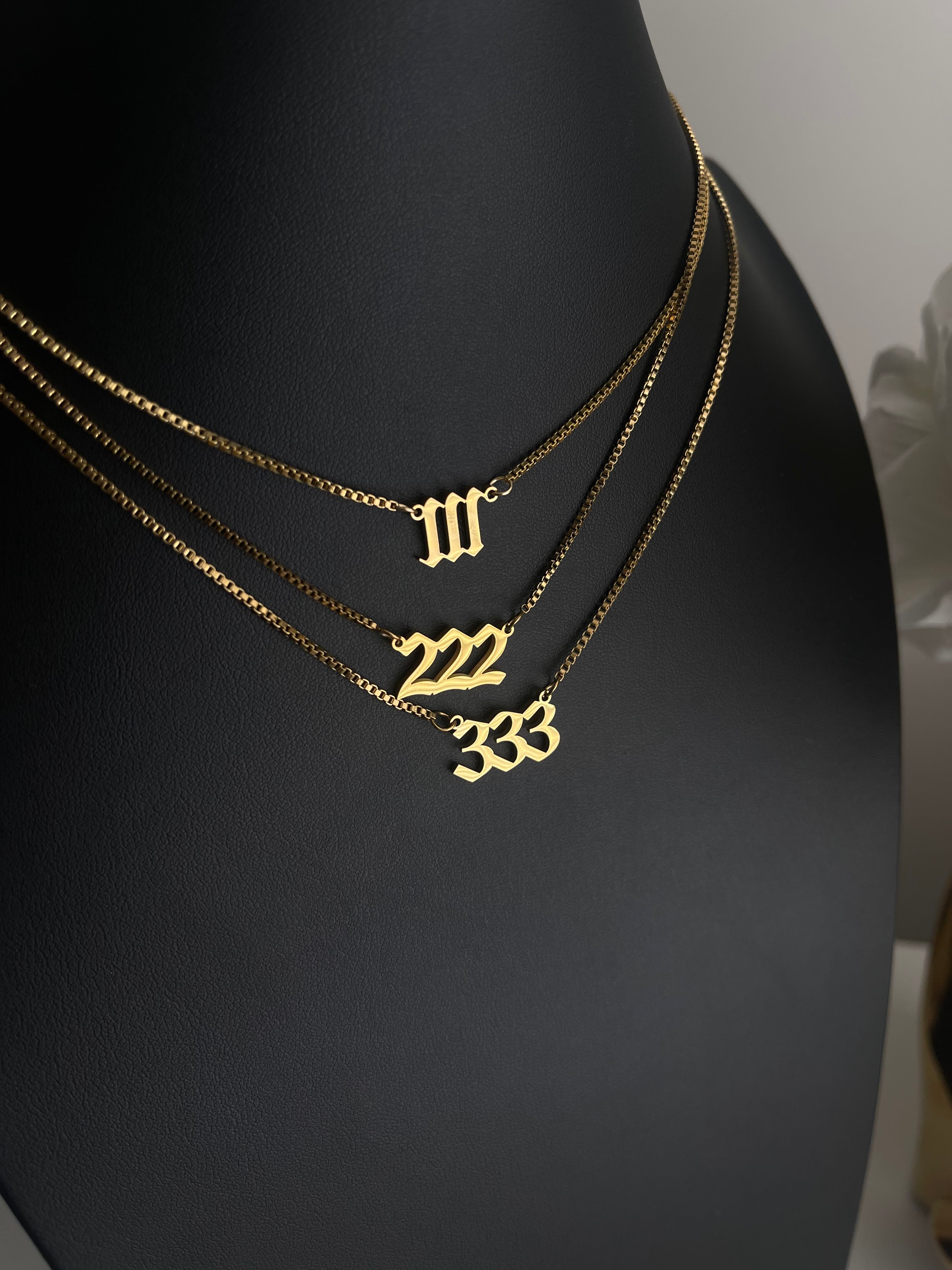 Angle Numbers Necklace 111 222 333