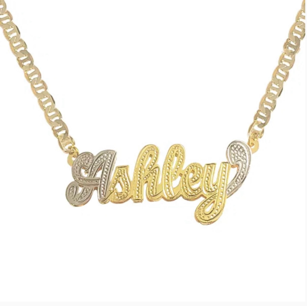 90s style Classic custom nameplate necklace