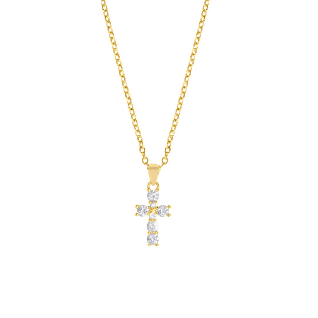 Mini cross necklace her golden muse