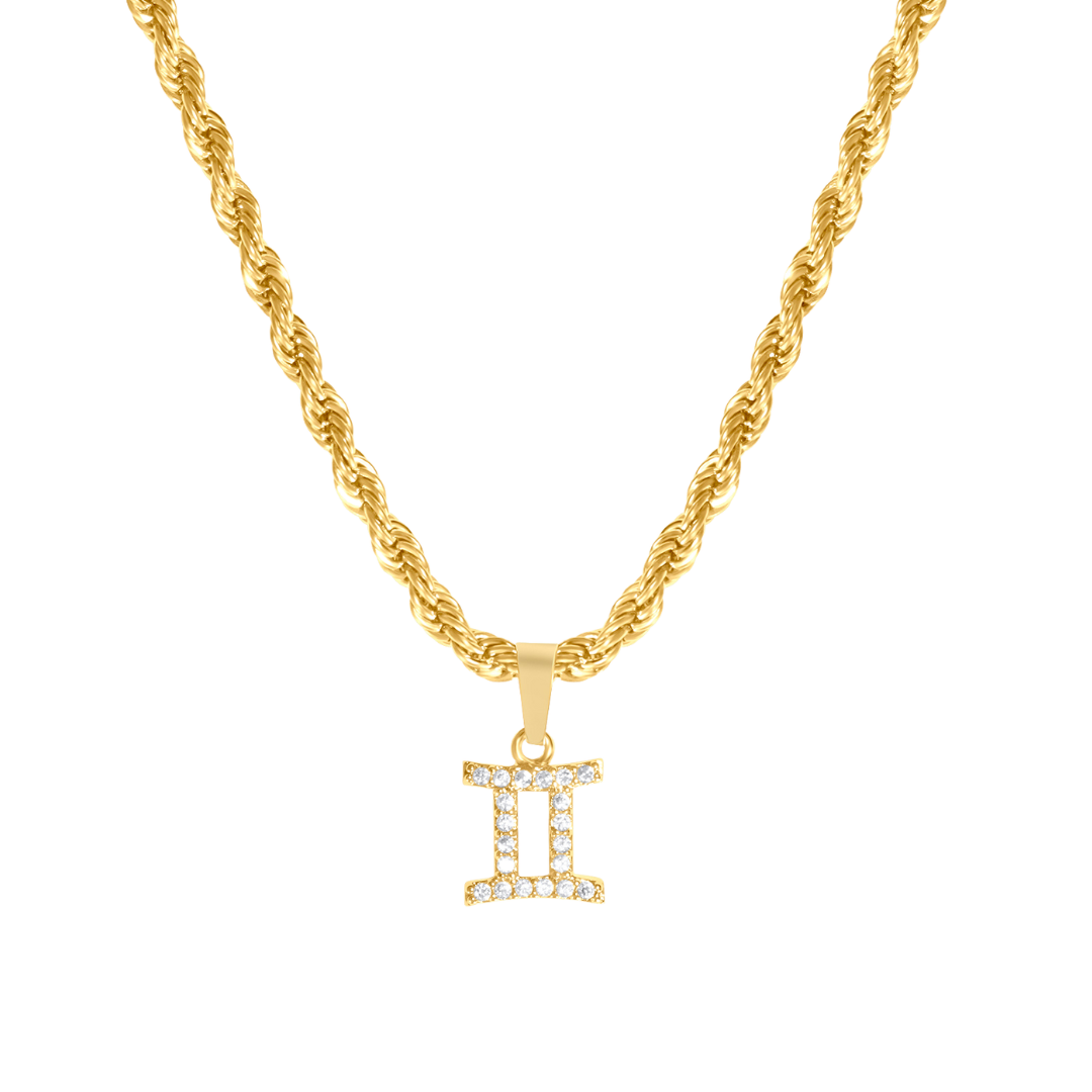 Gold Zodiac Mini CZ Necklace