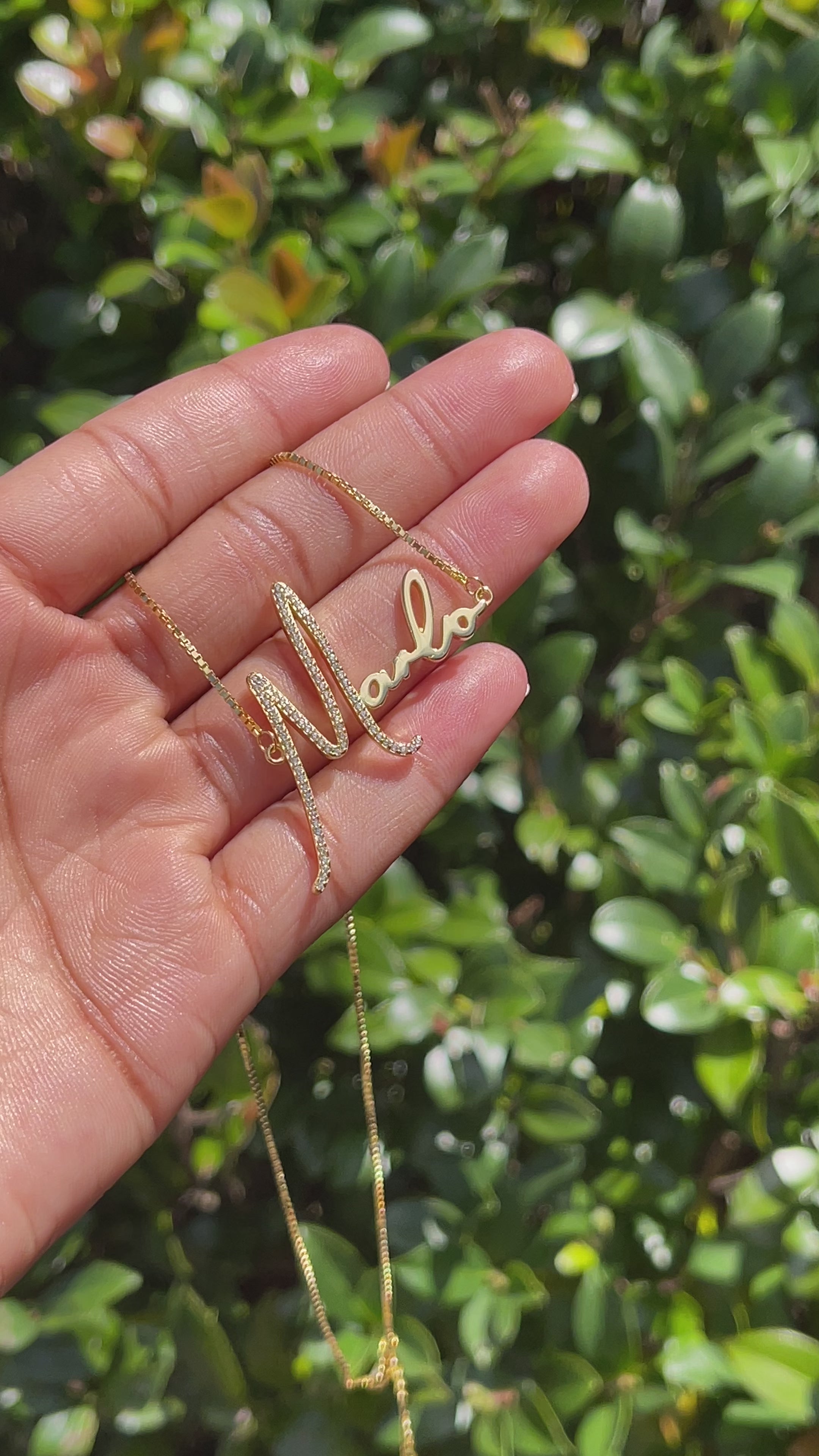 personalized name necklace her golden muse