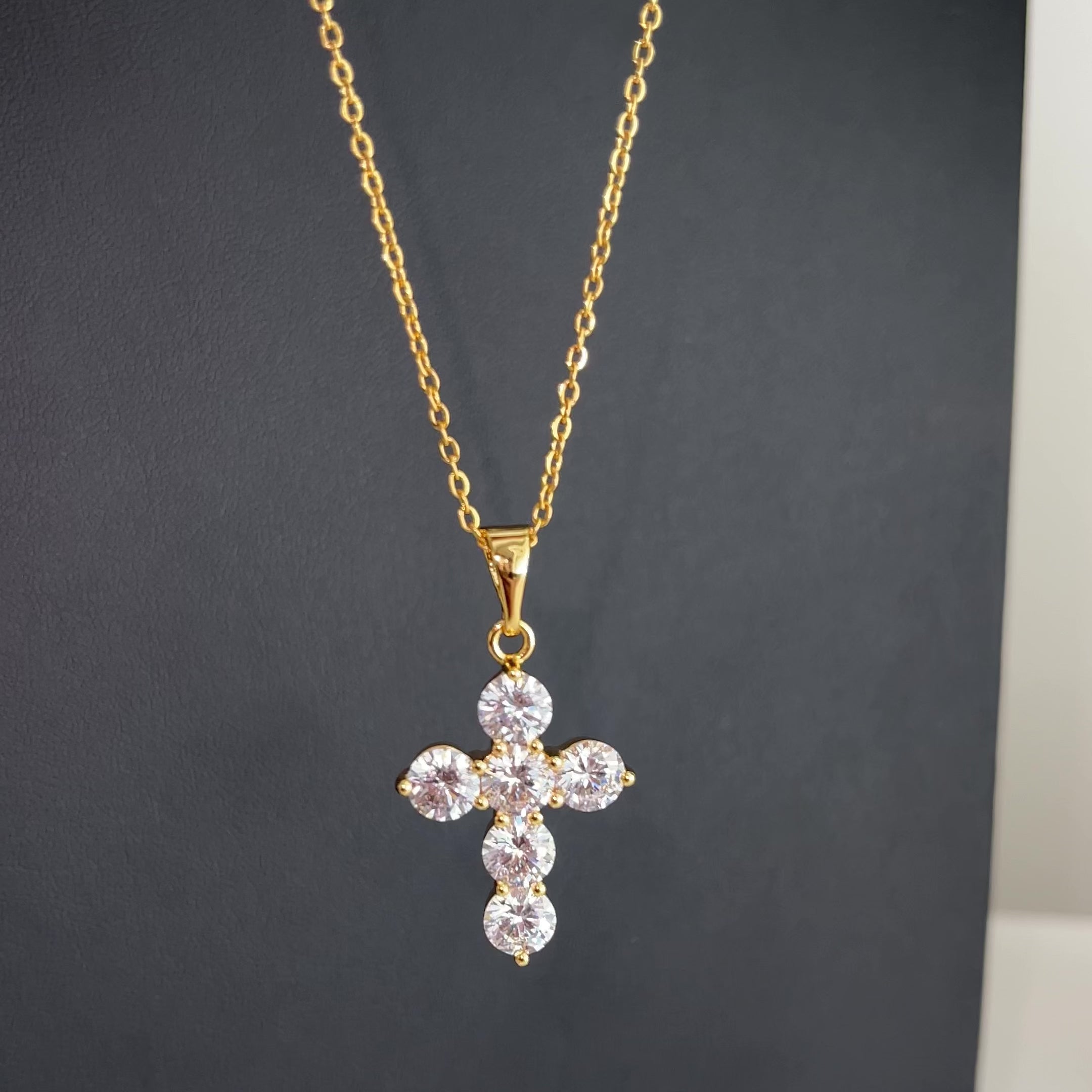 Gold cross necklace